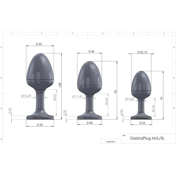 Dorcel Geisha Plug Diamond XL - musta anustappi valkoisella kivellä