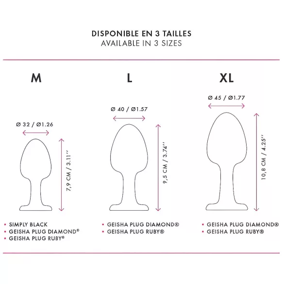 Dorcel Geisha Plug Diamond XL - musta anustappi valkoisella kivellä