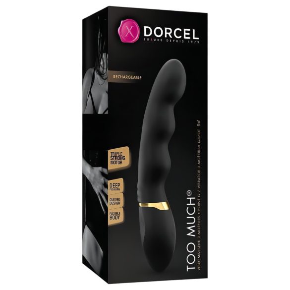 Dorcel Too Much 2.0 - ladattava vibraattori 3 moottorilla - musta/kulta