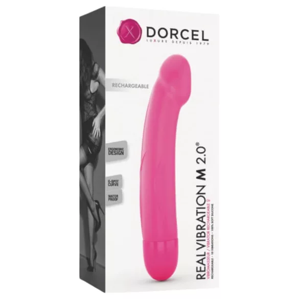 Dorcel Real Vibration M 2.0 - ladattava vibraattori (vaaleanpunainen)