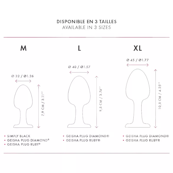 Dorcel Geisha Plug M - kuula-anustappi (musta)