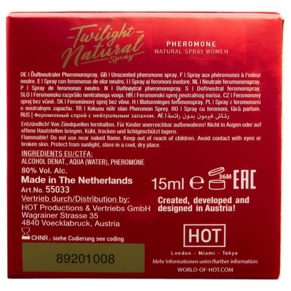 HOT Twilight Natural - feromoniparfyymi naisille - hajusteeton 15ml