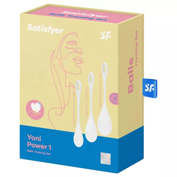 Satisfyer Yoni Power 1 - geishakuulasetti - valkoinen - 3 osaa