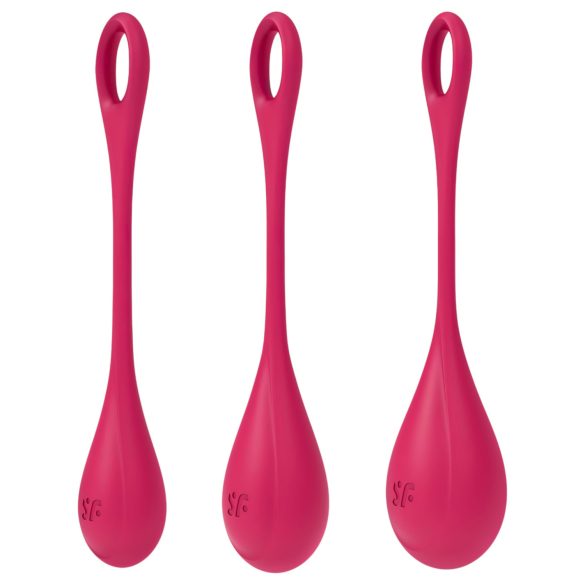 Satisfyer Yoni Power 1 - geishakuulasetti - punainen - 3 osaa