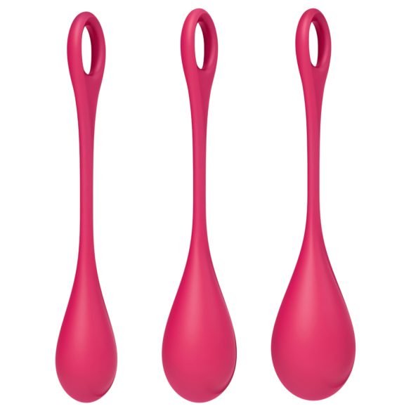 Satisfyer Yoni Power 1 - geishakuulasetti - punainen - 3 osaa