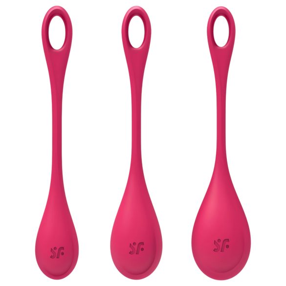 Satisfyer Yoni Power 1 - geishakuulasetti - punainen - 3 osaa