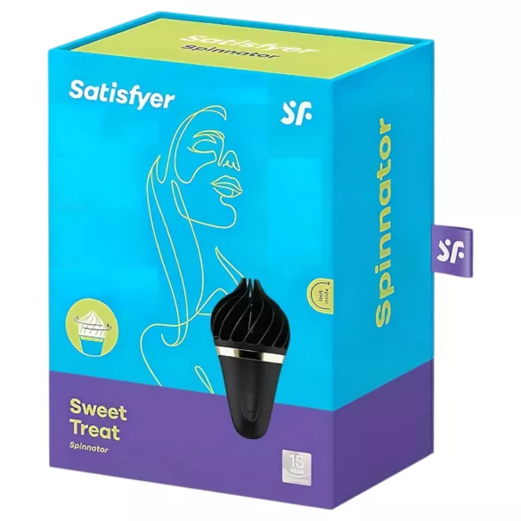 Satisfyer Sweet Treat - klitoriskiihotin - pyörivä - ladattava - musta