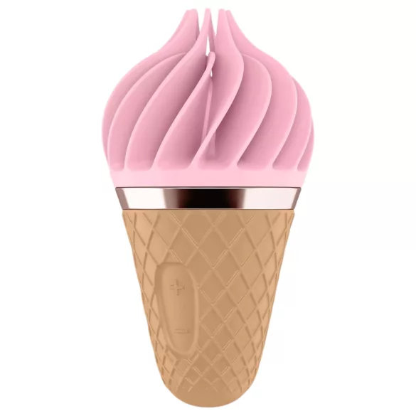Satisfyer Sweet Treat - klitoriskiihotin - ladattava, pyörivä - pinkki/ruskea