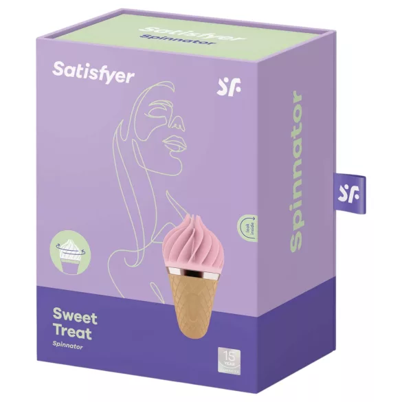 Satisfyer Sweet Treat - klitoriskiihotin - ladattava, pyörivä - pinkki/ruskea