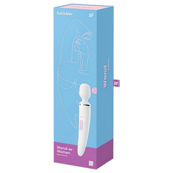 Satisfyer Wand-er Woman - vedenkestävä hierontavibraattori (valkoinen)