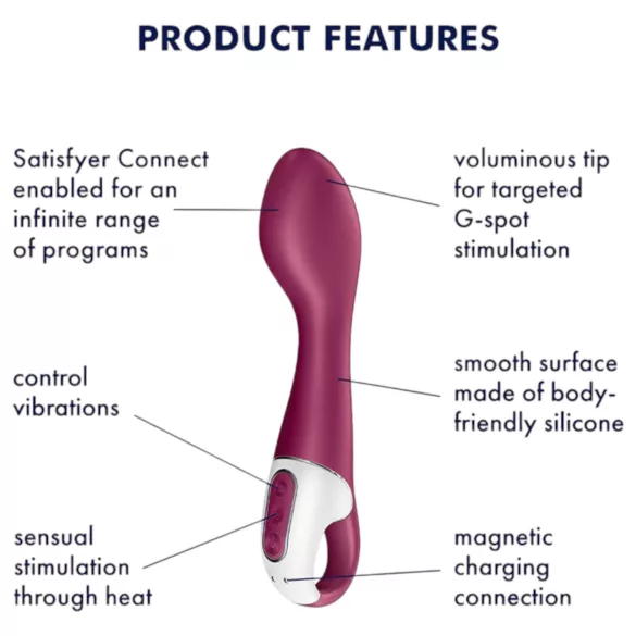 Satisfyer Hot Spot - ladattava lämmittävä G-pistevibraattori - punainen