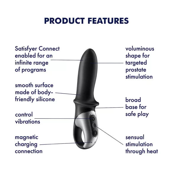 Satisfyer Hot Passion - äly anaalivibraattori lämpenevä musta