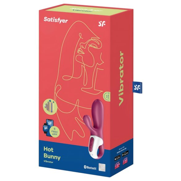 Satisfyer Hot Bunny - klitorisvibraattori kuumennuksella älytoiminto punainen