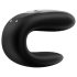Satisfyer Double Fun - parivibraattori - älyohjattava, vesitiivis - musta