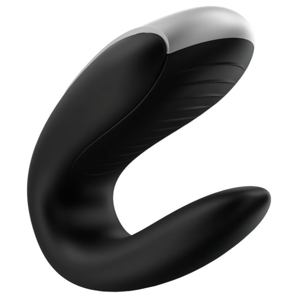 Satisfyer Double Fun - parivibraattori - älyohjattava, vesitiivis - musta