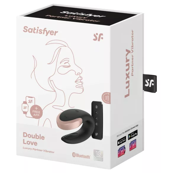Satisfyer Double Love - älypuhelinohjaus parivibraattori - musta