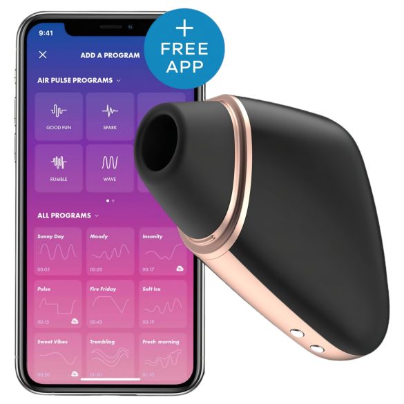 Satisfyer Love Triangle - älykäs ilmapulssaava klitoriskiihotin (musta)
