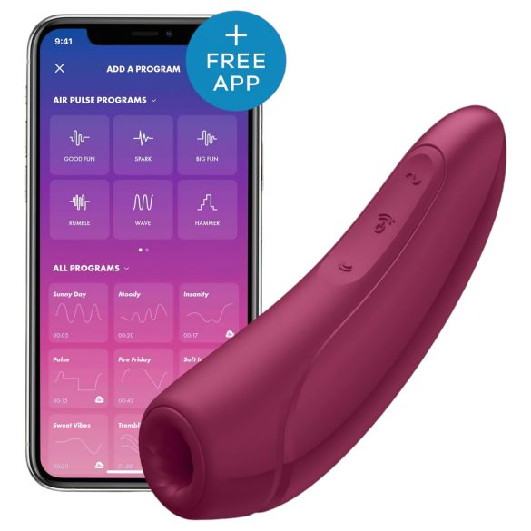 Satisfyer Curvy 1+ - älykkäästi ohjattava klitoriskiihotin - paineaalto