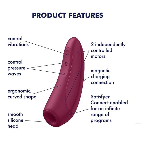 Satisfyer Curvy 1+ - älykkäästi ohjattava klitoriskiihotin - paineaalto