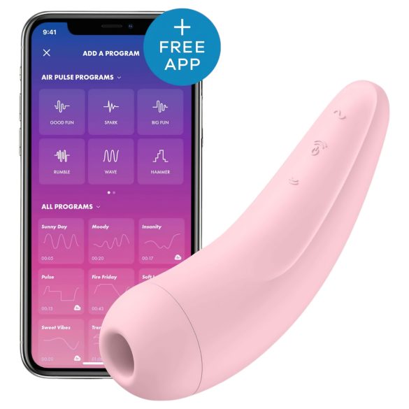 Satisfyer Curvy 2+ - älykäs ilmanaalto-klitorisvibraattori (pinkki)