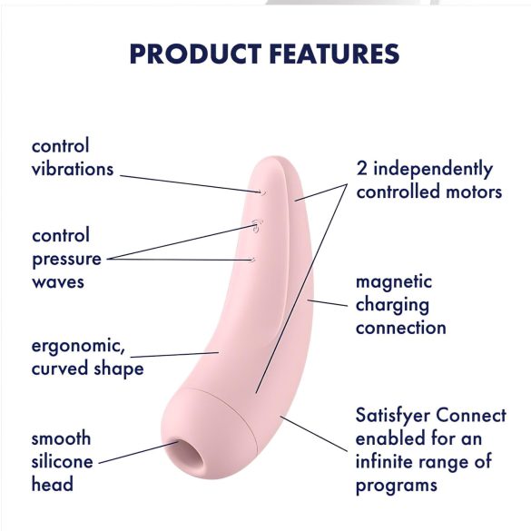 Satisfyer Curvy 2+ - älykkäästi ohjattava klitoriskiihotin - pinkki