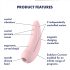 Satisfyer Curvy 2+ - älykäs ilmanaalto-klitorisvibraattori (pinkki)
