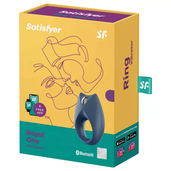 Satisfyer Royal One - älykkäästi värisevä penisrengas - sininen