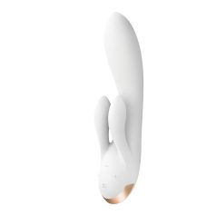   Satisfyer Double Flex - älyvibraattori klitoriskiinnikkeellä - valkoinen
