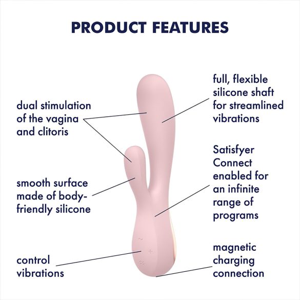 Satisfyer Mono Flex - älykäs vedenpitävä vibraattori (pinkki)