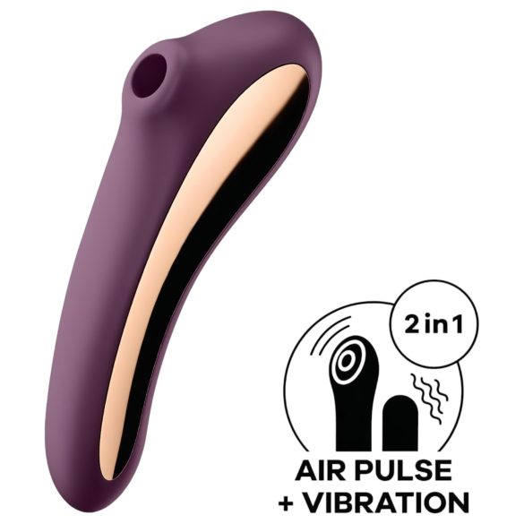 Satisfyer Dual Kiss - klitoriskiihotin ja vaginaalivibraattori - lila