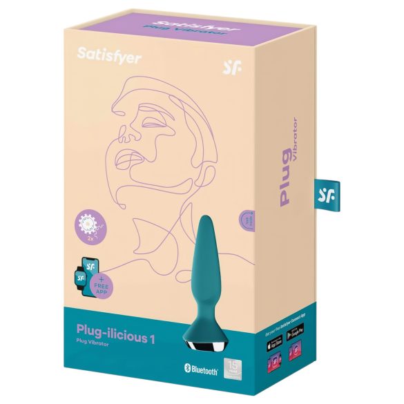 Satisfyer Plug-ilicious 1 - älykäs anaalivibraattori (vihreä)