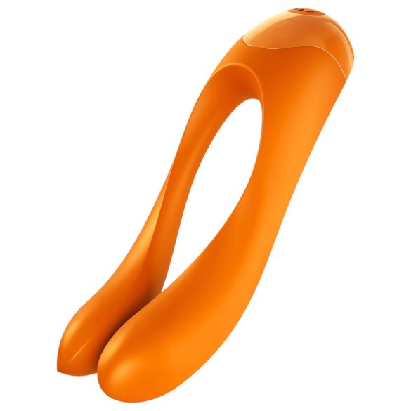 Satisfyer Candy Cane - ladattava, vedenkestävä kaksipäinen vibraattori (oranssi)