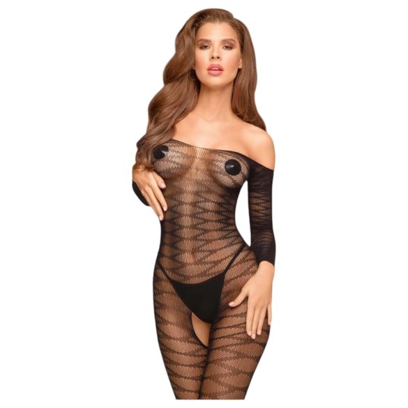 Penthouse Dreamy Diva - catsuit naisille - olkaimeton, pitsi, musta - XL