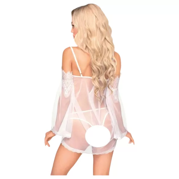 Penthouse - seksiasusetti olkapääpaljastava pitsi - valkoinen - L/XL