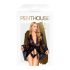 Penthouse Hypnotic Power - pitsinen lyhyt aamutakki ja stringit (musta) - XL