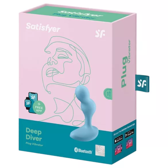 Satisfyer Deep Diver - Sovelluksella ohjattava anaalivibraattori (sininen)