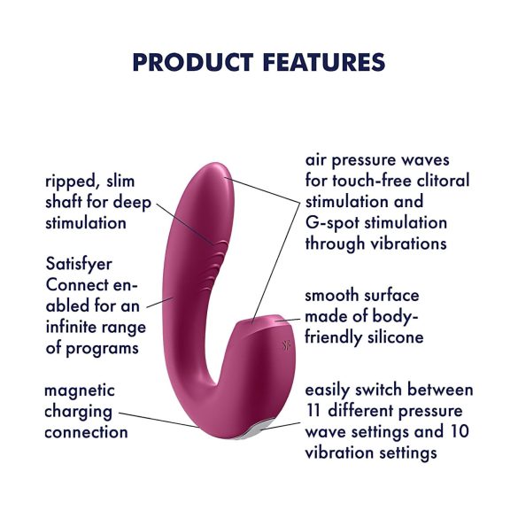 Satisfyer Sunray - ladattava klitoriskiihotin ja vibraattori - punainen