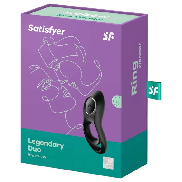 Satisfyer Legendary Duo - vibraattoripenisrengas - ladattava - musta