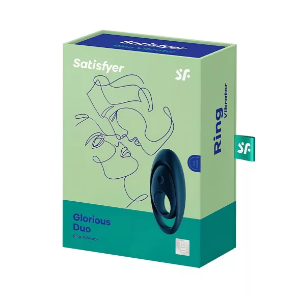 Satisfyer Glorious Duo - vibraatiopenisrengas - sininen