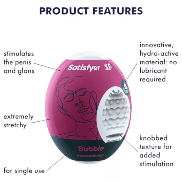 Satisfyer Egg Bubble - masturbaatio muna - 1 kpl