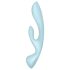 Satisfyer Triple Oh - ladattava, varrellinen klitoriskiihotin (sininen)