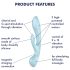 Satisfyer Triple Oh - ladattava, varrellinen klitoriskiihotin (sininen)
