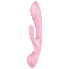   Satisfyer Triple Oh - ladattava klitoriskiihotin vibraattori varrella - pinkki