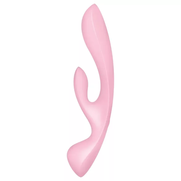 Satisfyer Triple Oh - ladattava klitoriskiihotin vibraattori varrella - pinkki
