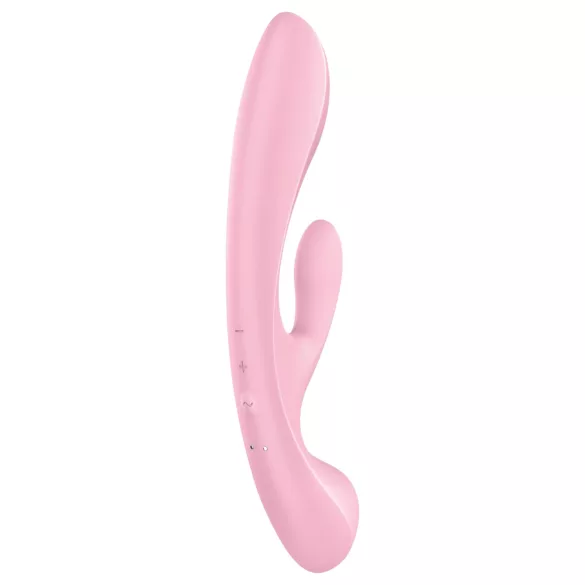 Satisfyer Triple Oh - ladattava klitoriskiihotin vibraattori varrella - pinkki