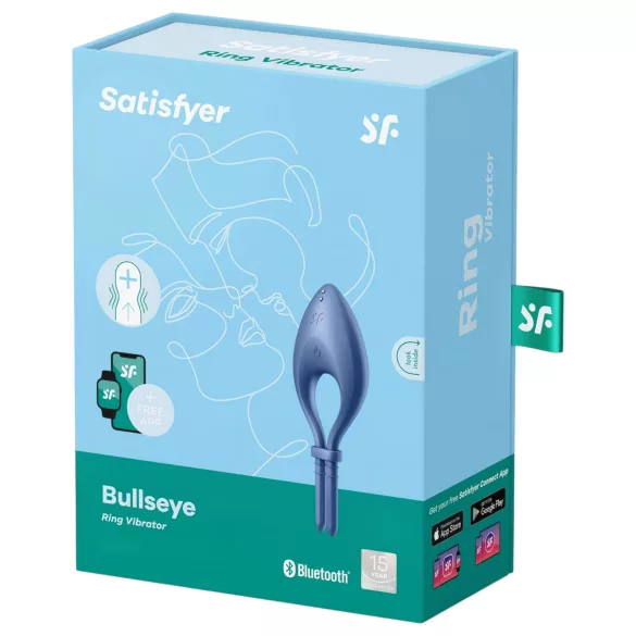 Satisfyer Bullseye - vibraatiopenisrengas - älyohjaus - sininen