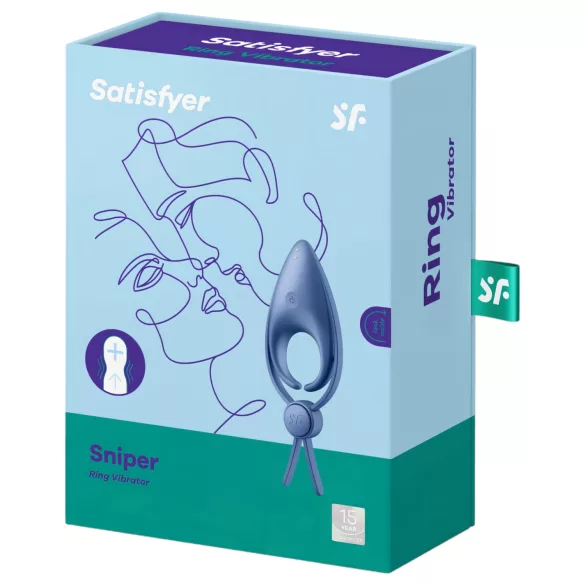 Satisfyer Sniper - vibraatiopenisrengas - ladattava - sininen