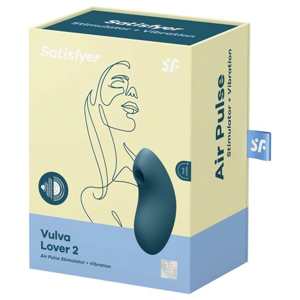 Satisfyer Vulva Lover 2 - klitoriskiihotin - ilmapulssi - ladattava - sininen