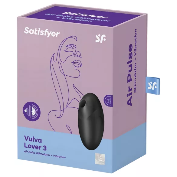Satisfyer Vulva Lover 3 - klitoriskiihotin ilmalla - musta