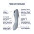 Satisfyer Curvy Trinity 3 - ilma-aaltoinen 2-in-1 vibraattori (harmaa)